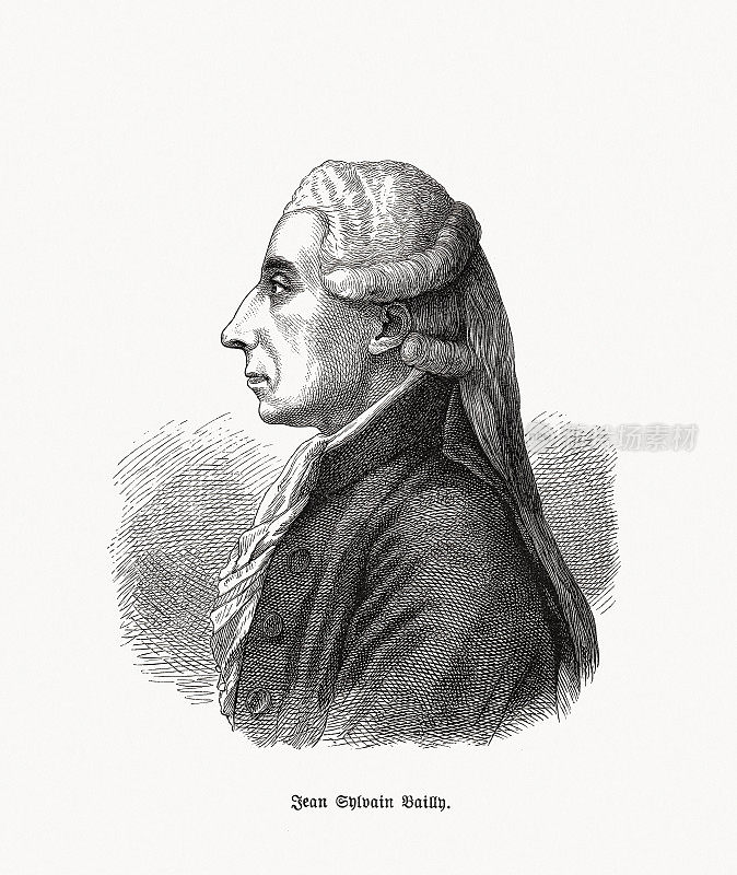 Jean Sylvain Bailly(1736-1793)，法国天文学家，木刻，1893年出版